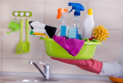 Professional office cleaners in Roehampton cleaning a modern workspace